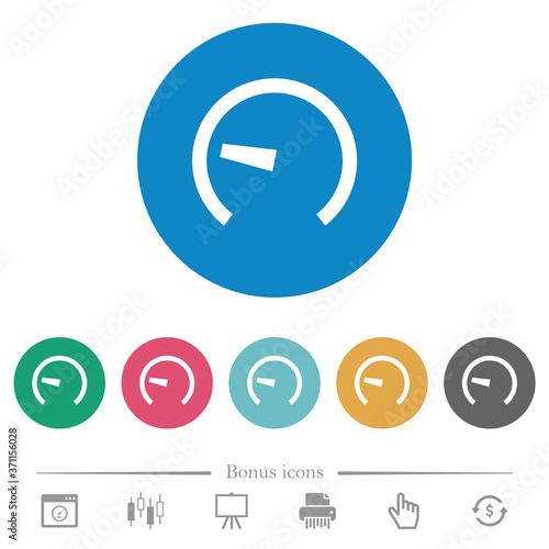Speedometer flat round icons