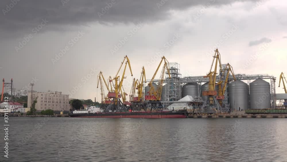 Odessa seaport. Grain loading terminal Odessa seaport. Grain loading terminal
