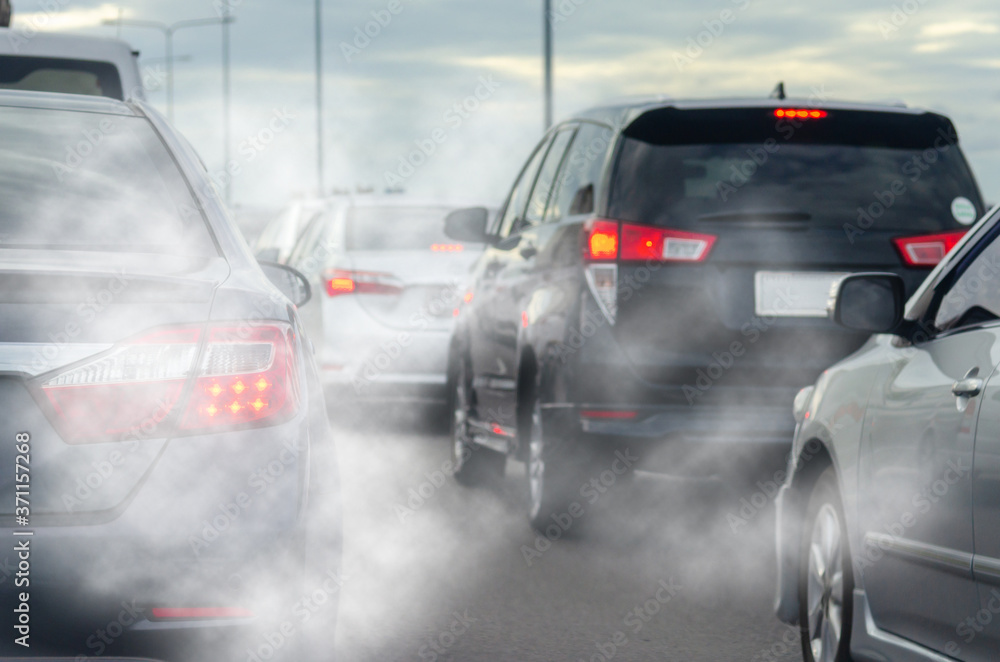 Car exhaust smoke