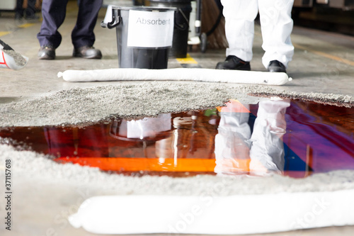 Oil of tank leak on the floor