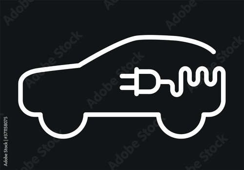 Electrical  hybrid car charging station icon. Future clean energy concept. 