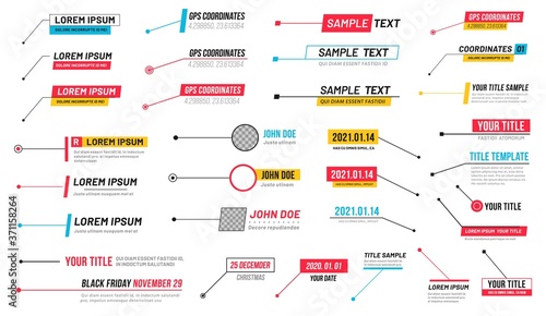 Callouts titles banner info, content textbox, contour information presentation to communication, vector illustration