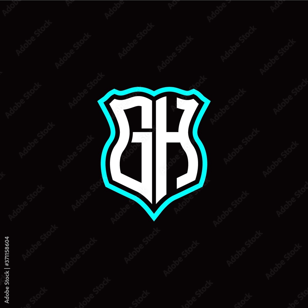Initial G H letter with shield style logo template vector Initial G H letter with shield style logo template vector