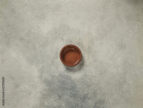 Empty plate and marble background grey style, up concept.