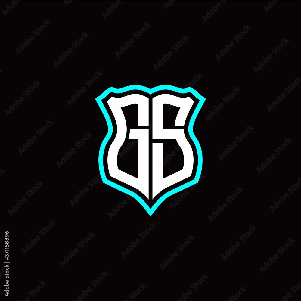 Initial G S letter with shield style logo template vector Initial G S letter with shield style logo template vector