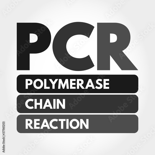 PCR - Polymerase Chain Reaction, acronym, medical concept background