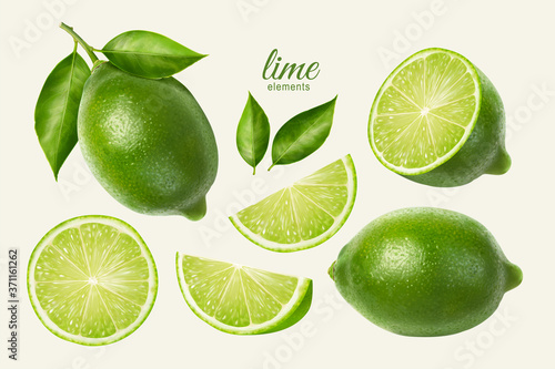 Fotografia, Obraz Fresh lime set