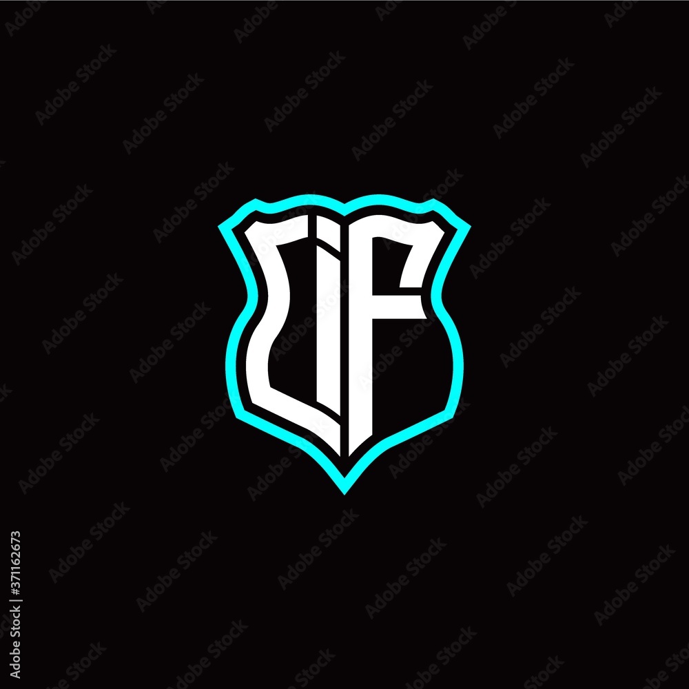 Initial I F letter with shield style logo template vector Initial I F letter with shield style logo template vector
