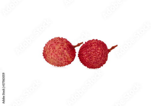 lychees isolated on white background