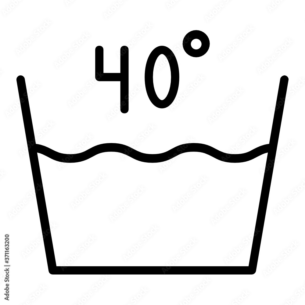 washing temperature Concept, Machine wash Hot Vector Icon Design, Care