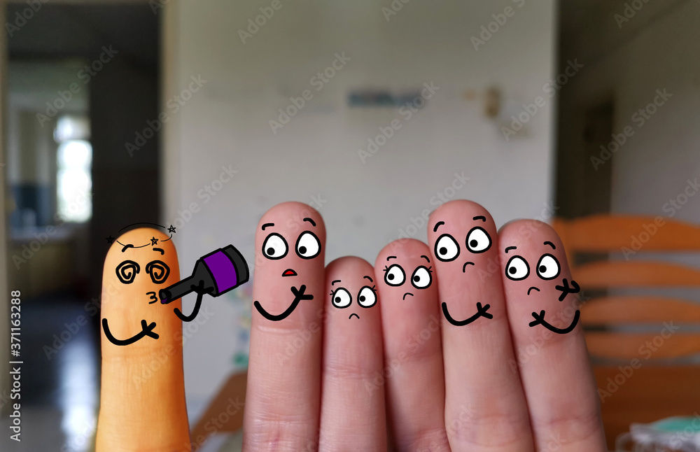 Naklejka premium Finger art