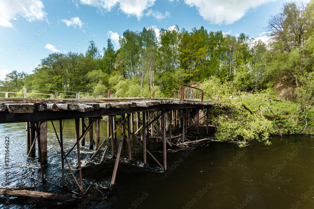 wooden bridge over the river wooden bridge over the river