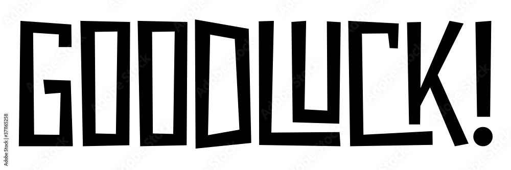 GOOD LUCK! black vector interlocking lettering banner GOOD LUCK! black vector interlocking lettering banner