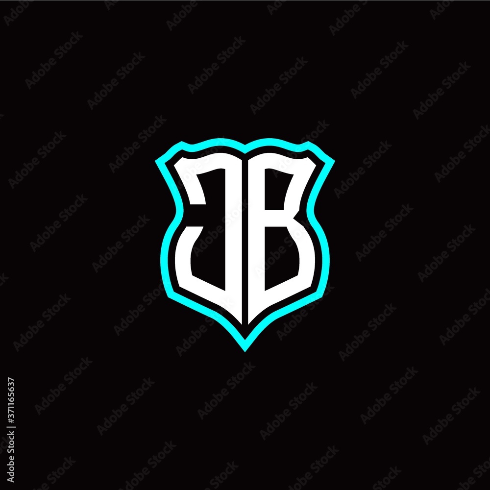 Initial J B letter with shield style logo template vector Initial J B letter with shield style logo template vector