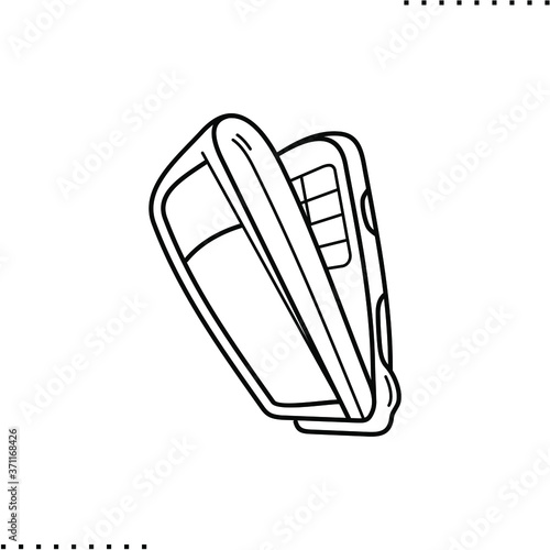 clamshell phone vector icon in outline