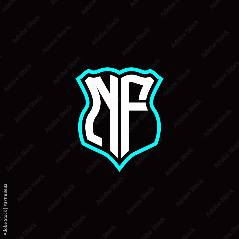 Initial N F letter with shield style logo template vector Initial N F letter with shield style logo template vector