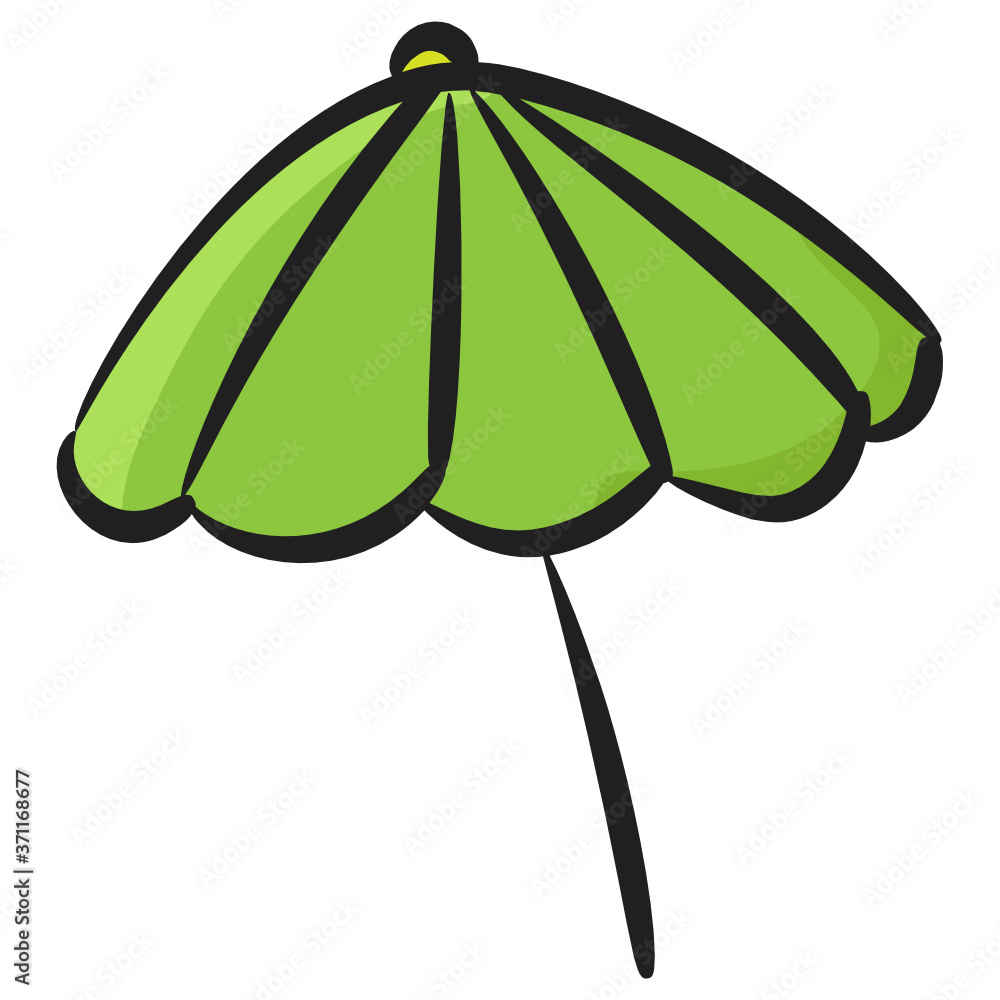 Beach umbrella, hand drawn vector of rainshade
Beach umbrella, hand drawn vector of rainshade