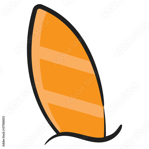 
Beach board doodle vector, funboard
