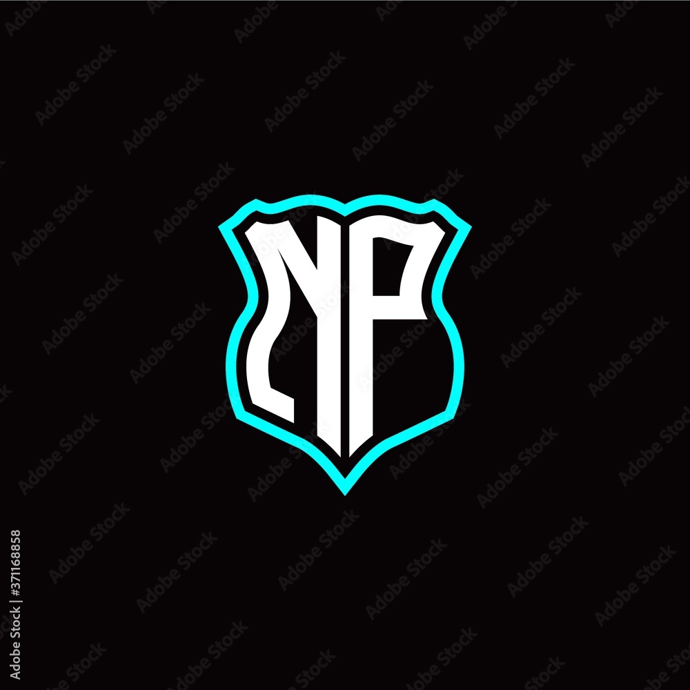 Initial N P letter with shield style logo template vector Initial N P letter with shield style logo template vector