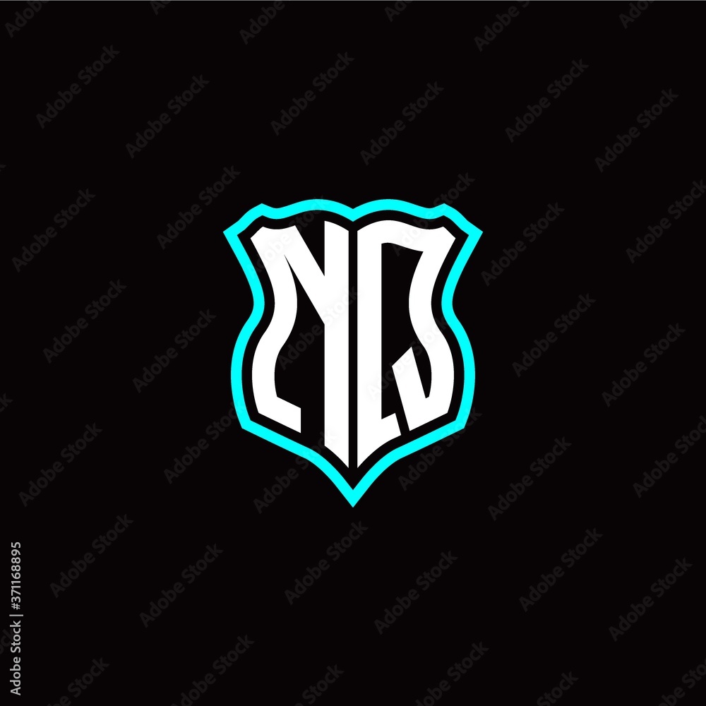 Initial N Q letter with shield style logo template vector Initial N Q letter with shield style logo template vector