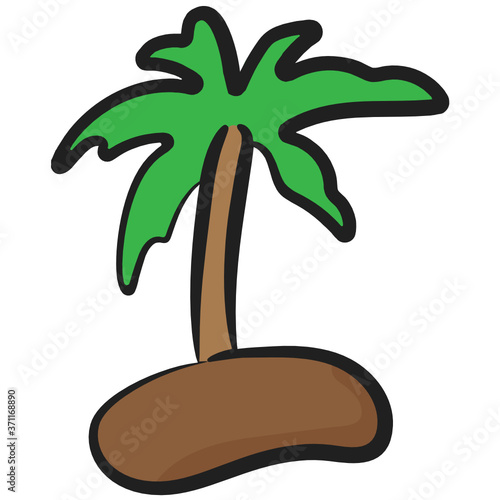 
A tropical area with palm tree showing an idea of island 
