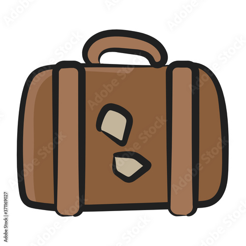 
Icon of briefcase, hand drawn vector of luggage 
