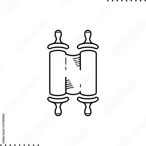 Torah scrolls vector icon in outline