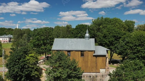 Kolozhskaya Church of the XII century in the city of Grodno.Medieval Orthodox Church on the Neman river.Belarus photo