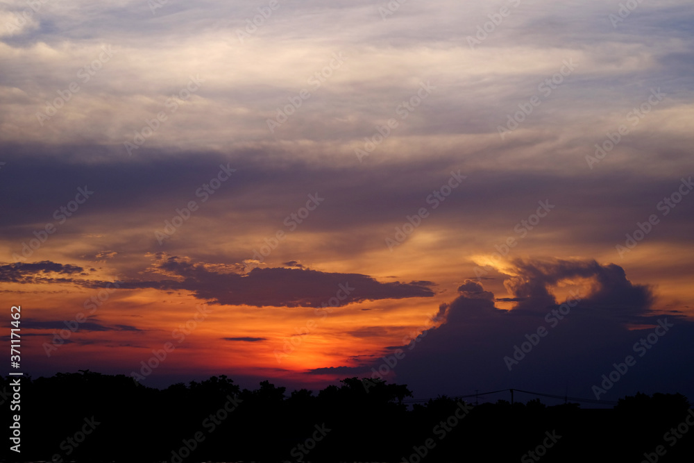 cloud sky sunset, landscape background