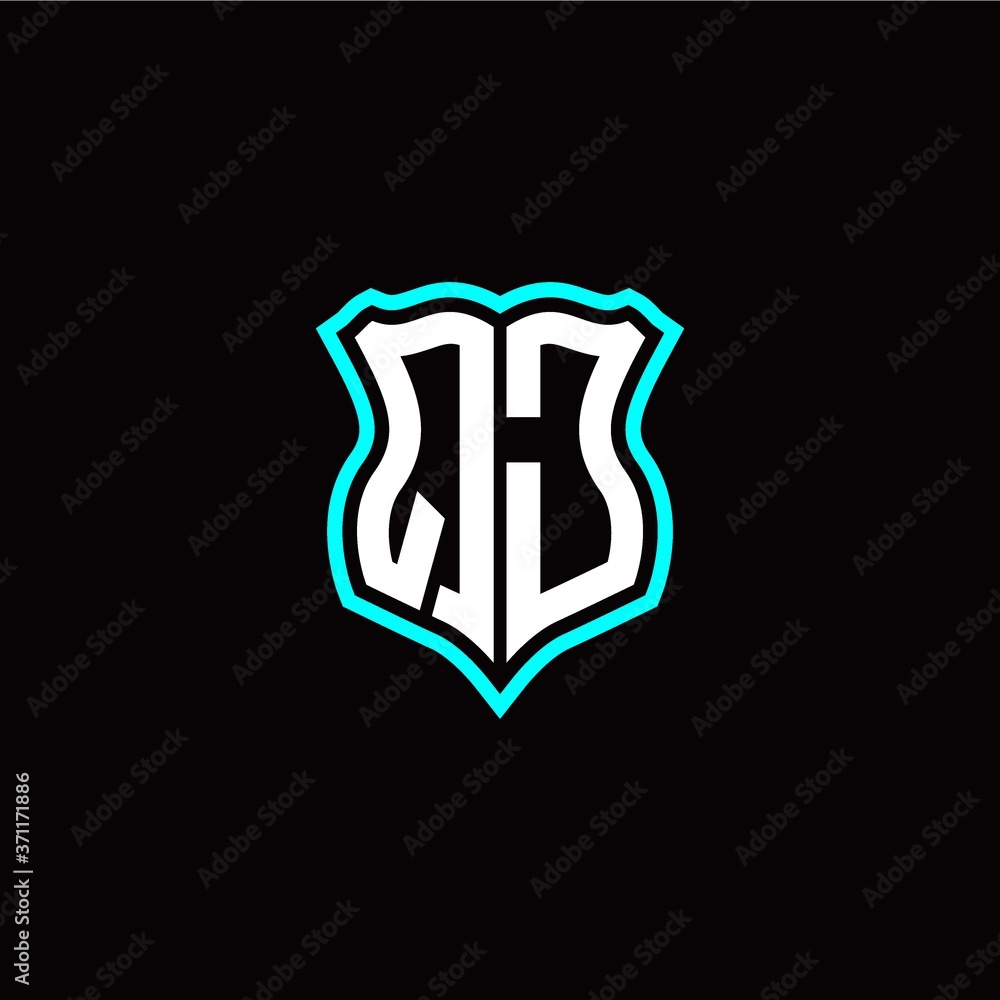 Initial Q J letter with shield style logo template vector Initial Q J letter with shield style logo template vector