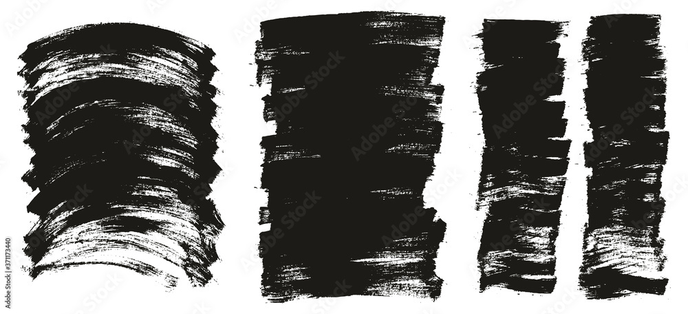 Flat Paint Brush Thin Curved & Long & Short Background High Detail Abstract Vector Background Set 