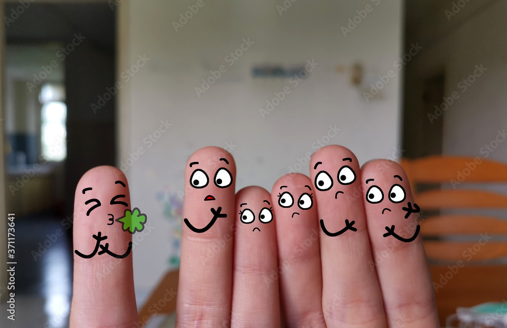 Naklejka premium Finger art