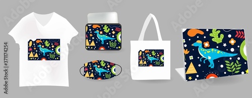 Cute Illustration art Prehistoric an pattern background. can be applied on the watch, totebag. souvenirs, tshirt, stickers, phone cases, pillows, laptop skins, travel mugs, masks, pin buttons