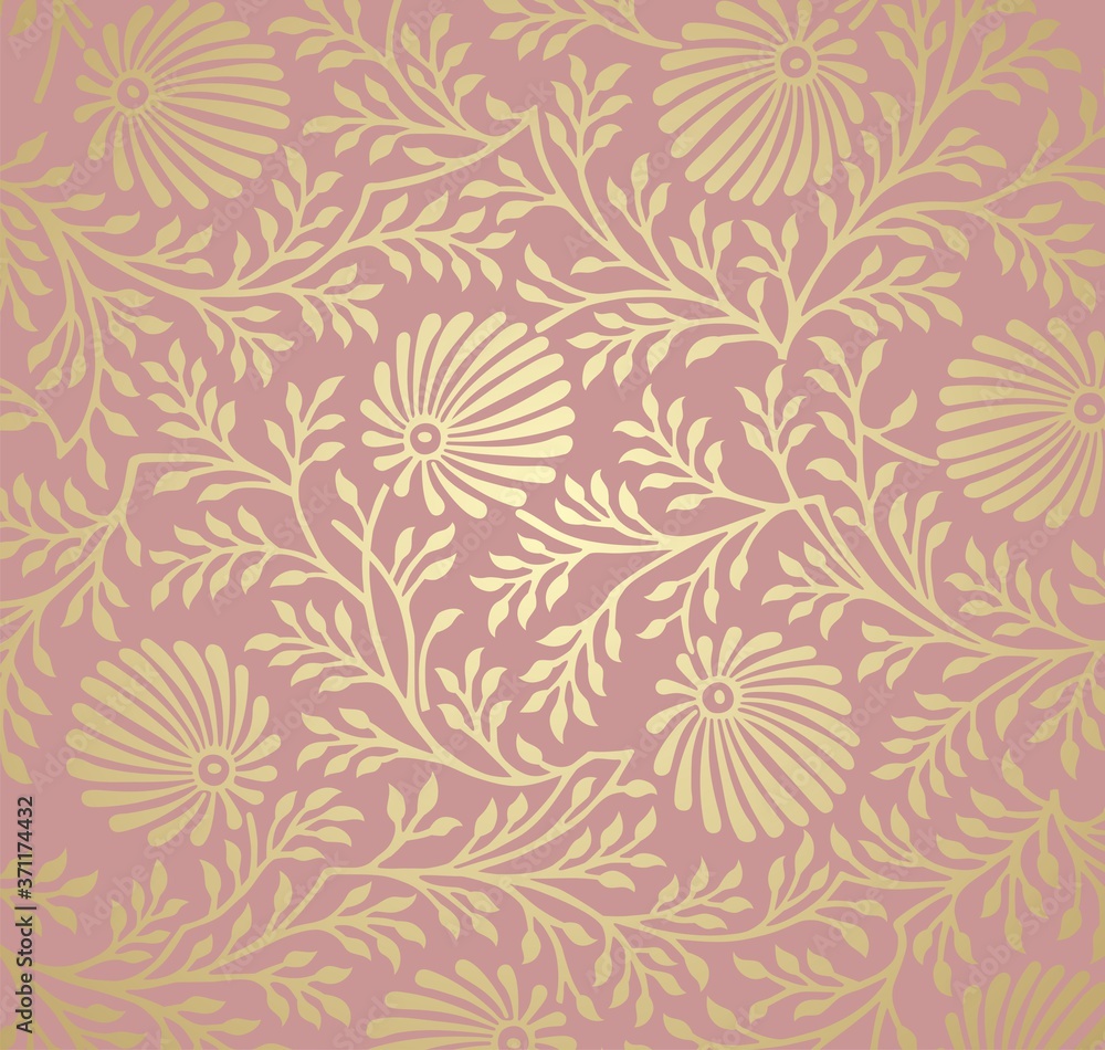 wedding card design, paisley floral pattern , India	