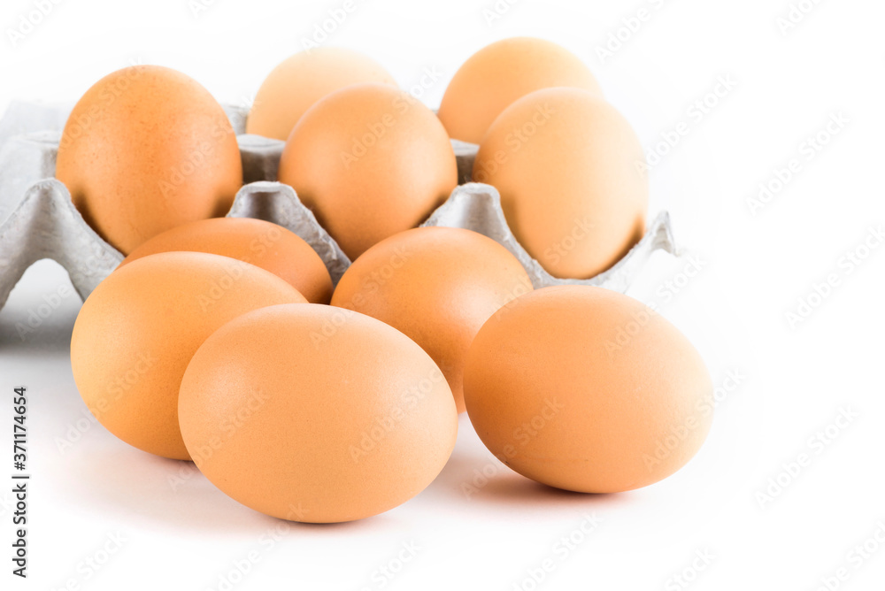 The eggs isolated on the white background The eggs isolated on the white background