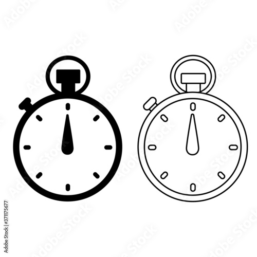Stopwatch vector icon set. chronometer illustration sign collection. timer symbol.