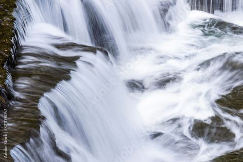 Close-up of the waterfall, natural background