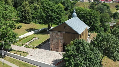 Kolozhskaya Church of the XII century in the city of Grodno.Medieval Orthodox Church on the Neman river.Belarus photo