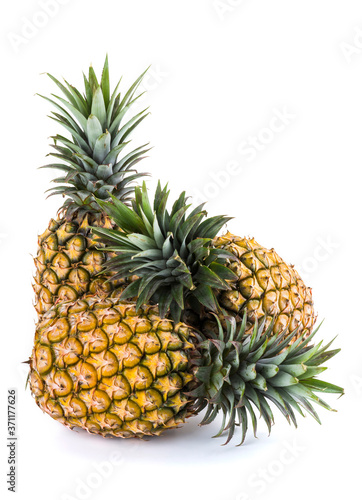 pineapples isolated on white background