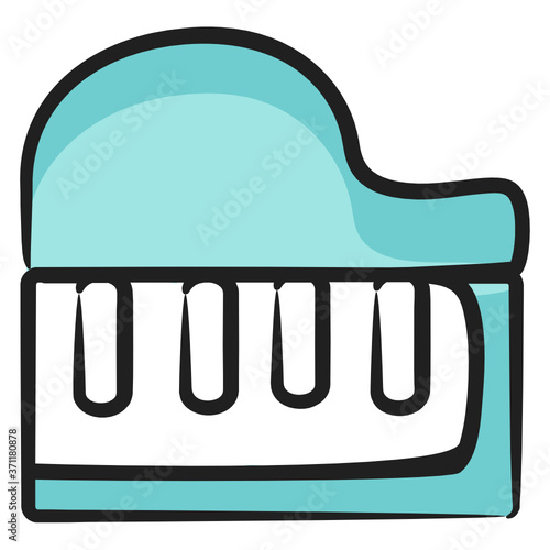 
Keyboard synthesizer instrument, hand drawn icon of piano 
