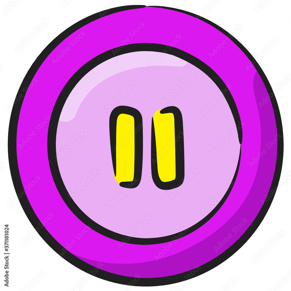 Pause button or media button in hand drawn design
Pause button or media button in hand drawn design