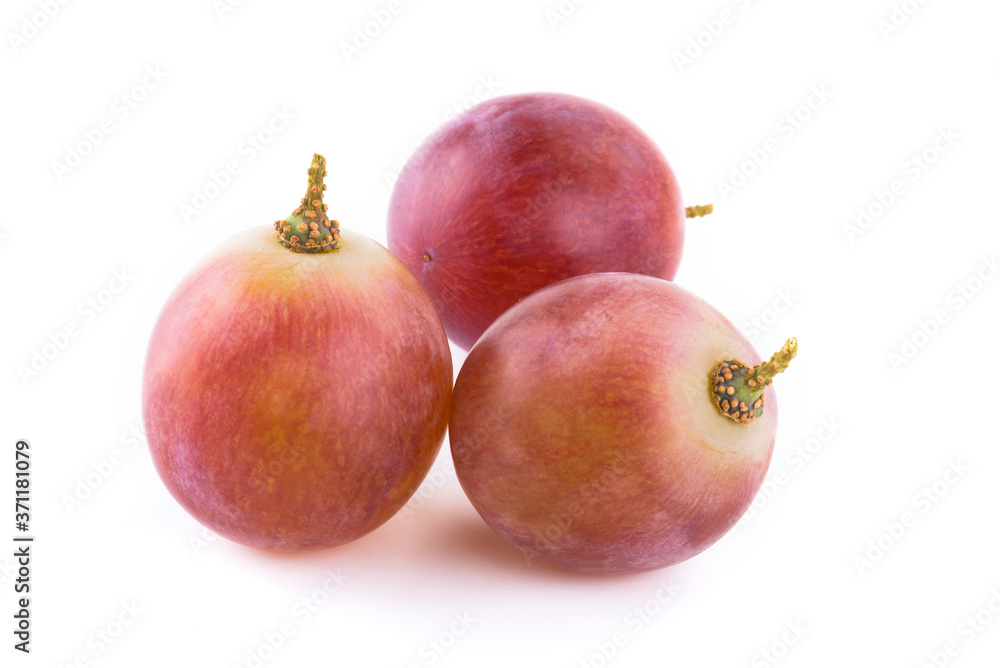 Ripe red grape isolated on white background. Ripe red grape isolated on white background.