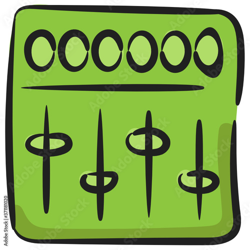 
Music equalizer slots, parameters icon of hand drawn vector design 

