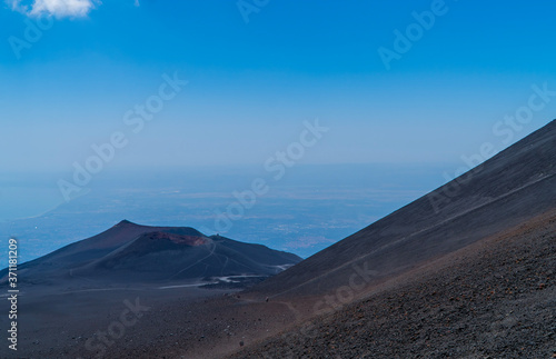 Volcanic mountains at Silvestri Craters in Etna National Park - Sicily, Italy photo