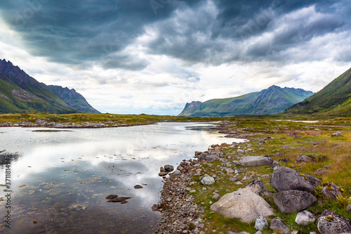 Fjord in Norway. Lofoten island,Norway