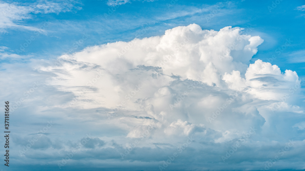 Blue sky with beautiful natural white clouds