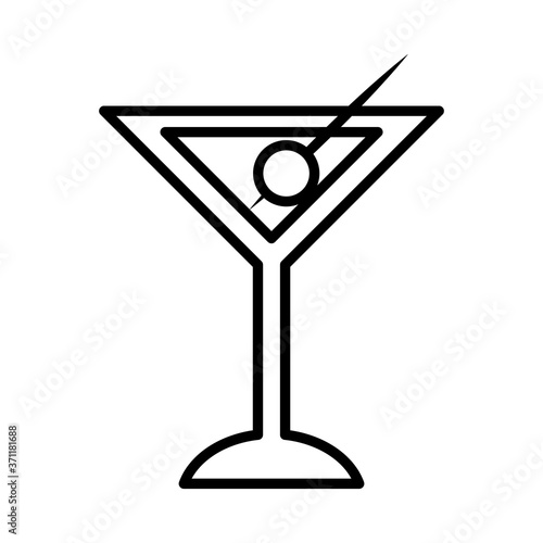martini cocktail icon, line style