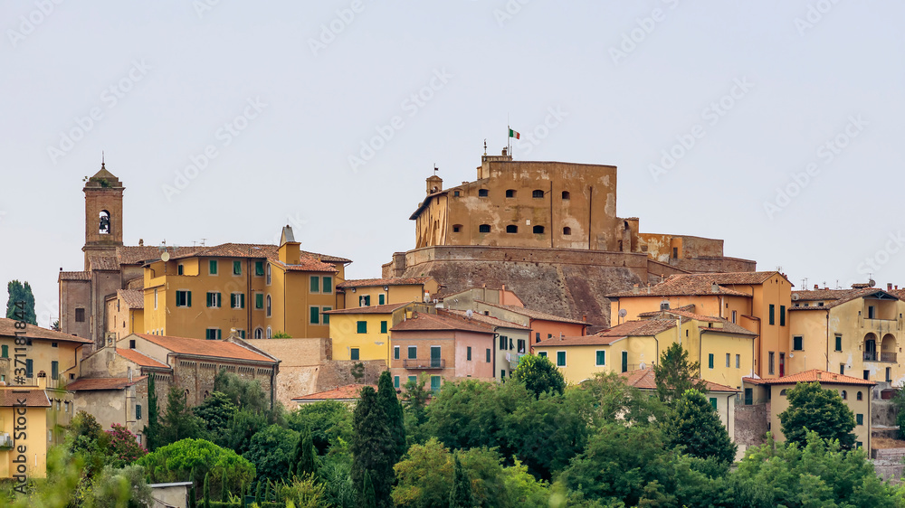 Beautiful view of the picturesque Tuscan village of Lari, Pisa, Italy