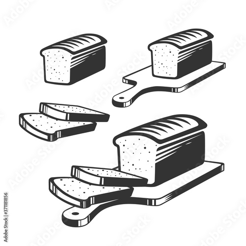 Sliced bread on a board.