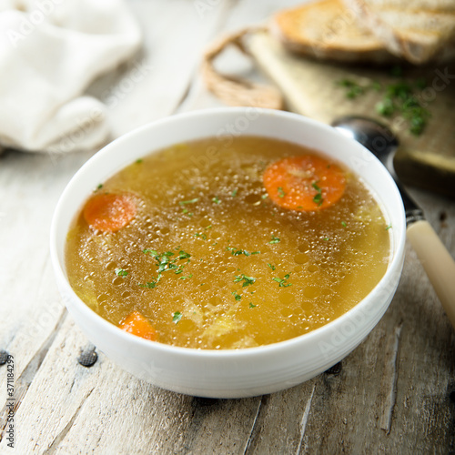 Fotografie Healthy healing traditional chicken broth